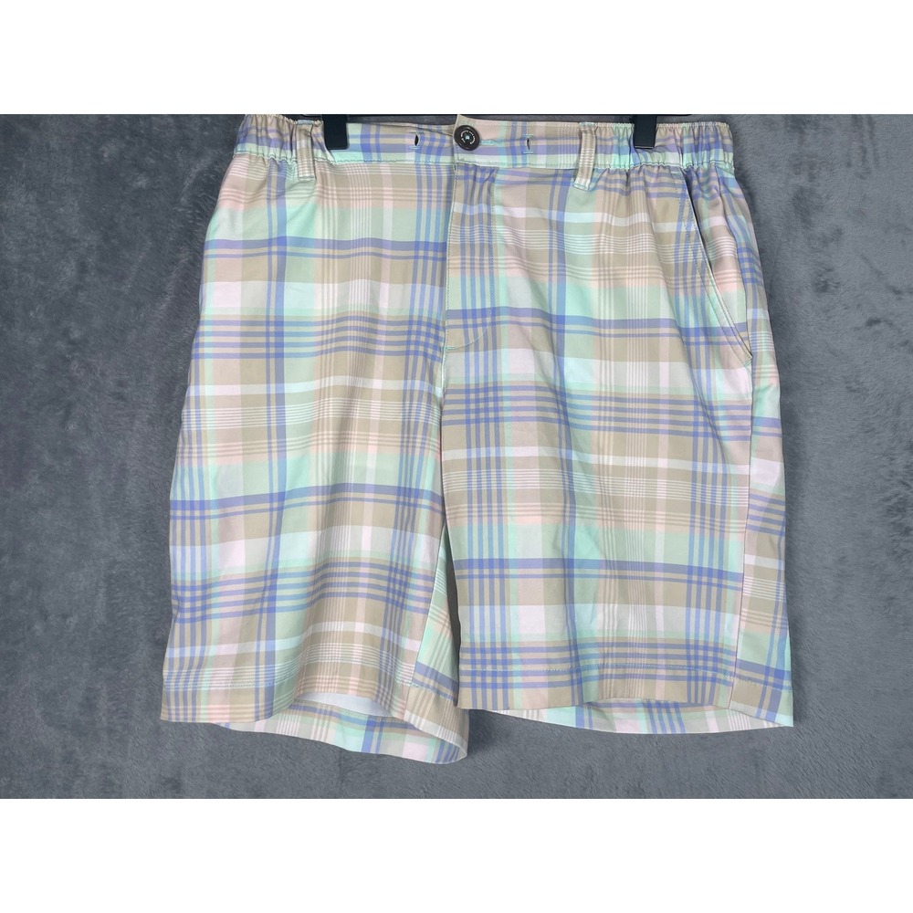 Chubbies Everywear Shorts Mens Medium Pastel Plaid 8 Inch Inseam Mint Lavender